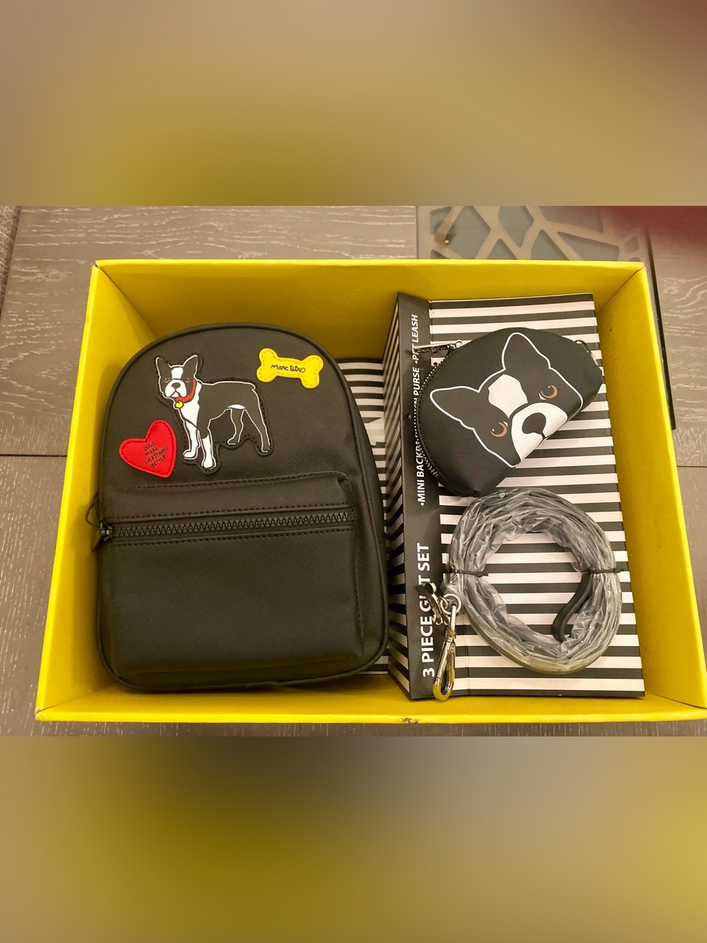 Marc Tetro Gift Set - Mini Backpack, Coin Purse, And Pet Leash - NEW